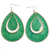 Mi Amore Dangle-Earrings Green/Silver-Tone