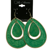 Mi Amore Dangle-Earrings Green/Silver-Tone