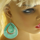 Mi Amore Dangle-Earrings Green/Silver-Tone