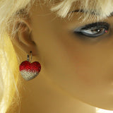 Mi Amore Heart Dangle-Earrings Pink/Red