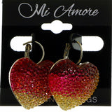 Mi Amore Heart Dangle-Earrings White/Red