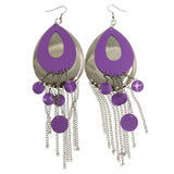 Mi Amore Drop-Dangle-Earrings Purple/Silver-Tone