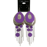 Mi Amore Drop-Dangle-Earrings Purple/Silver-Tone