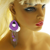 Mi Amore Drop-Dangle-Earrings Purple/Silver-Tone