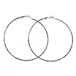 Mi Amore Hoop-Earrings Silver-Tone/Blue