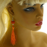 Mi Amore Dangle-Earrings Orange/White