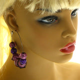 Mi Amore Hoop-Earrings Purple/Dark-Silver