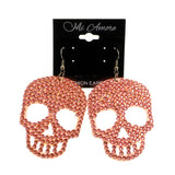 Mi Amore Skull Dangle-Earrings Pink