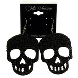 Mi Amore Skull Dangle-Earrings Black