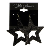 Mi Amore Star Dangle-Earrings Black