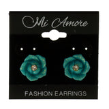 Mi Amore Flower Post-Earrings Blue