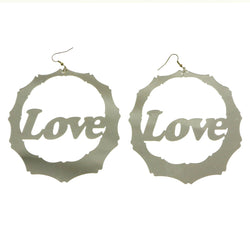 Mi Amore Love Dangle-Earrings Silver-Tone