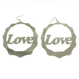 Mi Amore Love Dangle-Earrings Silver-Tone