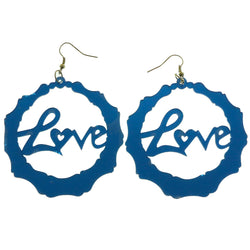 Mi Amore Love Dangle-Earrings Blue