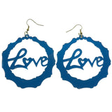 Mi Amore Love Dangle-Earrings Blue