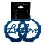 Mi Amore Love Dangle-Earrings Blue