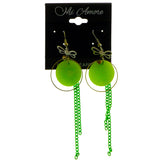 Mi Amore Butterfly Dangle-Earrings Green/White