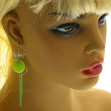 Mi Amore Butterfly Dangle-Earrings Green/White