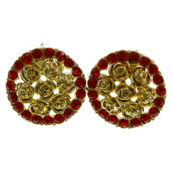 Mi Amore Rose Post-Earrings Gold-Tone/Red