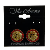 Mi Amore Rose Post-Earrings Gold-Tone/Red