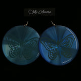Mi Amore Butterfly Dangle-Earrings Blue