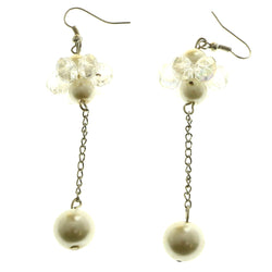 Mi Amore Drop-Dangle-Earrings Silver-Tone/White