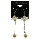 Mi Amore Drop-Dangle-Earrings Silver-Tone/White