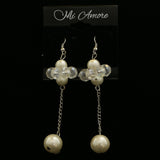 Mi Amore Drop-Dangle-Earrings Silver-Tone/White