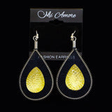 Mi Amore  Silver-Tone/Yellow Dangle-Earrings