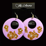 Mi Amore Flower Dangle-Earrings Purple/Brown