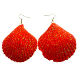 Mi Amore Sea Shell Dangle-Earrings Red