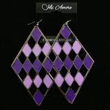 Mi Amore Dangle-Earrings Dark-Silver/Purple