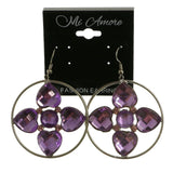 Mi Amore Purple Gems Dangle-Earrings Silver-Tone/Purple