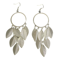 Mi Amore Leaves Dangle-Earrings Silver-Tone