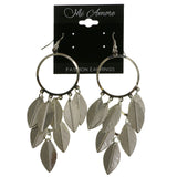 Mi Amore Leaves Dangle-Earrings Silver-Tone