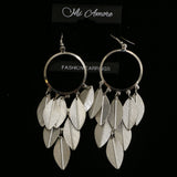 Mi Amore Leaves Dangle-Earrings Silver-Tone