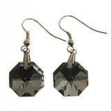 Mi Amore Gray Acrylic Crystal Dangle-Earrings Silver-Tone/Gray