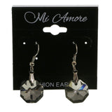 Mi Amore Gray Acrylic Crystal Dangle-Earrings Silver-Tone/Gray