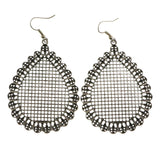 Mi Amore Dangle-Earrings Silver-Tone/Dark-Silver