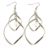 Mi Amore Acrylic Crystal Dangle-Earrings Silver-Tone