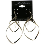 Mi Amore Acrylic Crystal Dangle-Earrings Silver-Tone