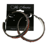 Mi Amore Hoop-Earrings Dark-Silver/Black