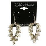 Mi Amore Dangle-Earrings Silver-Tone/White