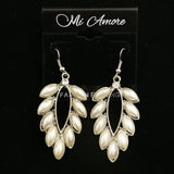 Mi Amore Dangle-Earrings Silver-Tone/White