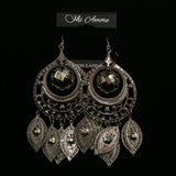 Mi Amore Chandelier-Earrings Dark-Silver