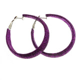 Mi Amore Hoop-Earrings Silver-Tone/Purple