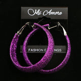 Mi Amore Hoop-Earrings Silver-Tone/Purple