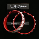 Mi Amore Hoop-Earrings Red/Silver-Tone