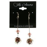 Mi Amore Drop-Dangle-Earrings Silver-Tone/Purple