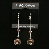 Mi Amore Drop-Dangle-Earrings Silver-Tone/Purple